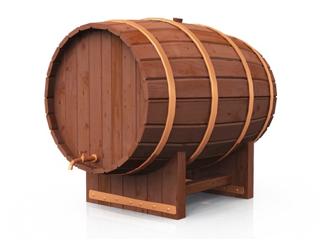 3D barrel on white backgroundの写真素材