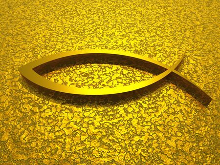 3D sign on golden textureの写真素材