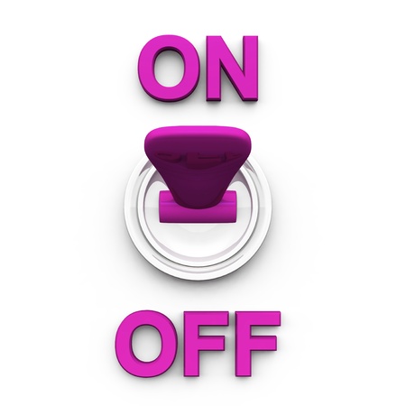 3D Switch on white backgroundの写真素材