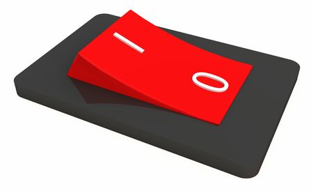 3d switch red black isolatedの写真素材