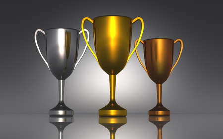 The Three Cups - Gold Silver Bronze 02の写真素材