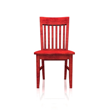 The red wooden chair - isolatedの写真素材