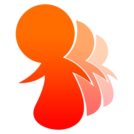People logo red orangeの写真素材