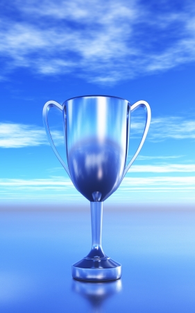 The silver trophy at the Horizon の写真素材
