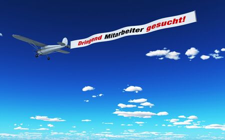 Airplane Advertising - Urgently looking for employeesの写真素材
