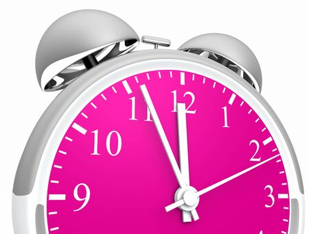 Silver pink alarm clock - Five to Twelveの写真素材