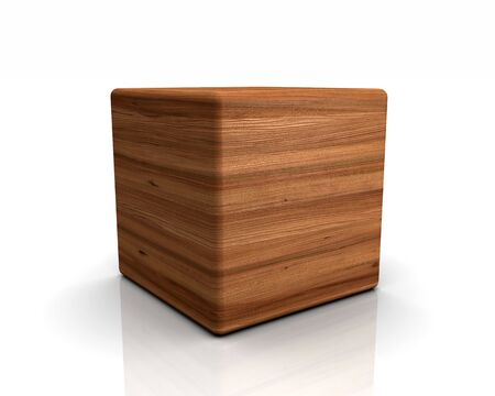 3D rounded cube timber - elmの写真素材