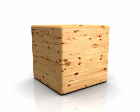 3D rounded cube timber - stone pineの写真素材