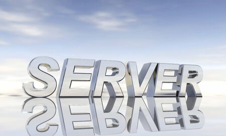 Silver text - SERVERの写真素材