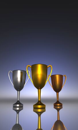 The Three Cups - Gold Silver Bronzeの写真素材