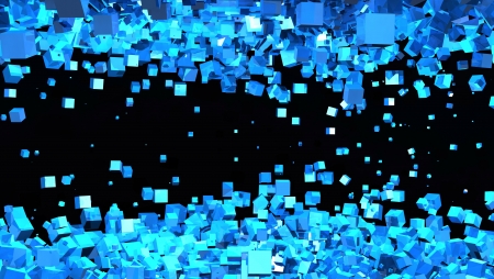 Flying Blue 3D Cube Black 01