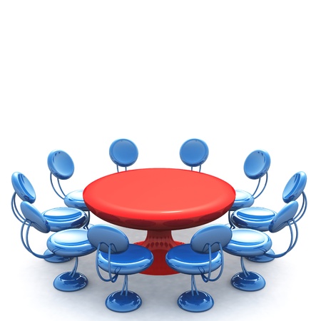 Conference blue redの写真素材