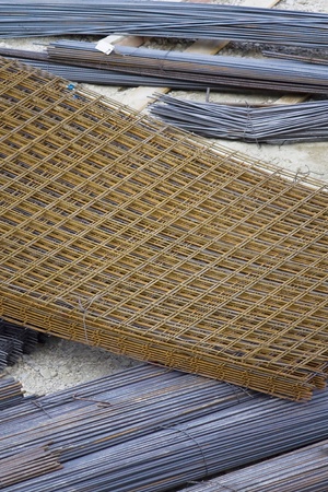 Steel mesh on building site