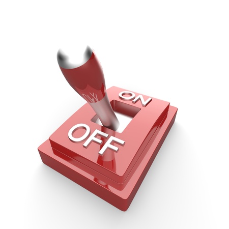 The red 3D toggle switch - OFF