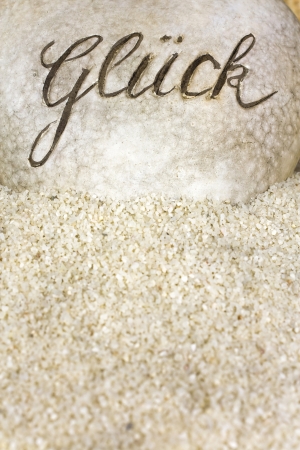 Sand decoration - happinessの写真素材