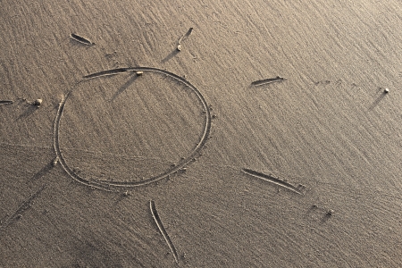 Sun in the sandの写真素材