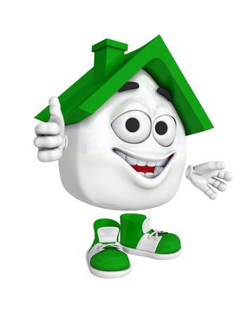 Small 3d house red - green thumbsの写真素材
