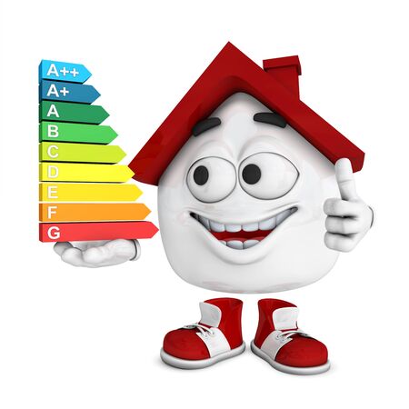 Small 3d house red - Top energy consumptionの写真素材