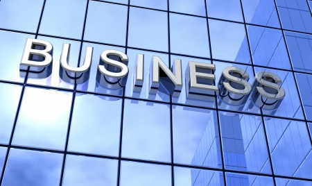 Look up 4 blue businessの写真素材