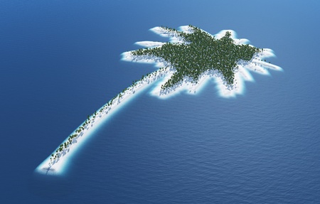 Palm beach - island conceptの写真素材