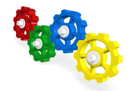 Colorful cogwheels pools - Green n Red Blue Yellow 3の写真素材