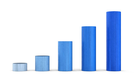 AufwÃ Â¤ rtstrend Blue - 3D building blocks diagram round 1の写真素材