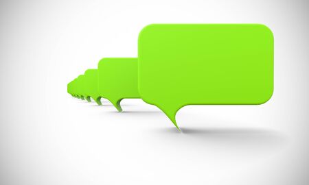 green speech bubbles in a rowの写真素材