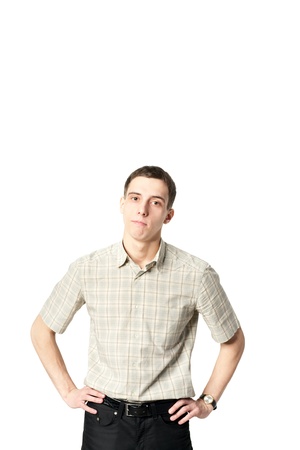 Young man portrait ready to do smth greatの写真素材