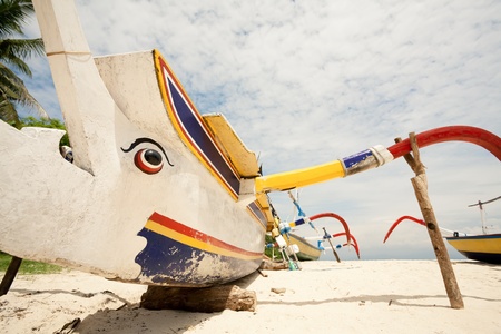 Boats; Mushroom Bay; Lembongan, Indonesiaの写真素材