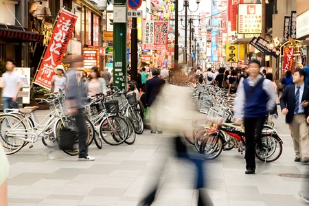 OSAKA - MAY 28 : People at Dotonbori area. on may 28, 2008, OSAKA. Japan. Dotonbori is one of the principal tourist destinations in Osaka.のeditorial素材