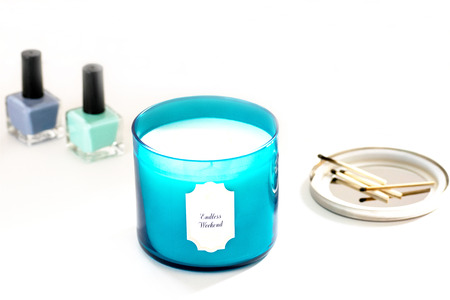 Endless Weekend Blue Candleの写真素材
