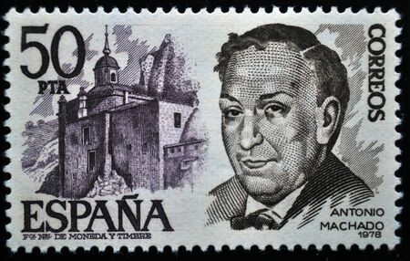 Antonio Machado, postage stamp, Spain 1978のeditorial素材