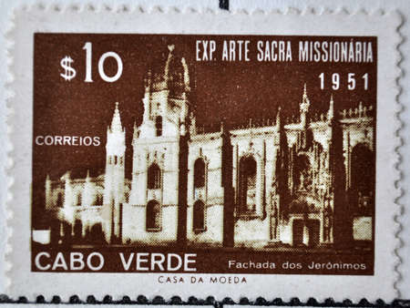 Cape Verde, postage stamp, 1953, missional artのeditorial素材