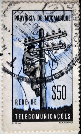 Portuguese Republic, MoÃ§ambique, postage stampのeditorial素材