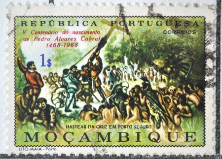 Portuguese Republic, MoÃ§ambique, postage stampのeditorial素材