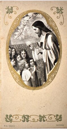 pious stamp,
jesus and children, Spain, ca 1904