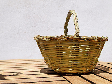 cane basket full sunの写真素材