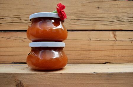 handmade marmalade potの写真素材