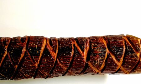 Handle of carved woodの写真素材