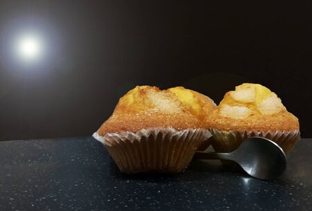 cupcakes and teaspoonの写真素材