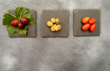 conceptual disjunctive between medicines or fruits and vegetablesの写真素材