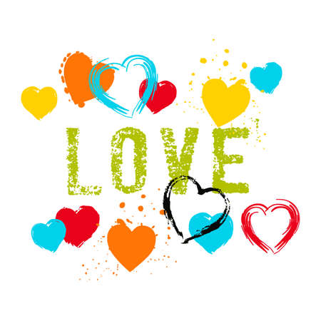 Love you with all my hearts, placement designのイラスト素材