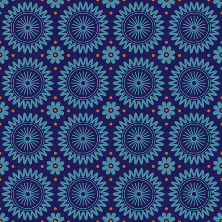 Ethnic vector seamless circles with stars dots andのイラスト素材