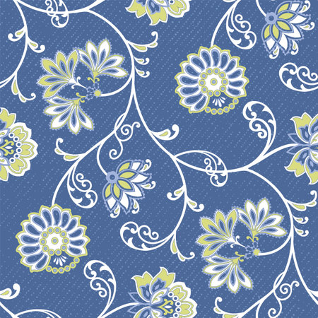 Jacobean seamless vector design, Cool color comboのイラスト素材
