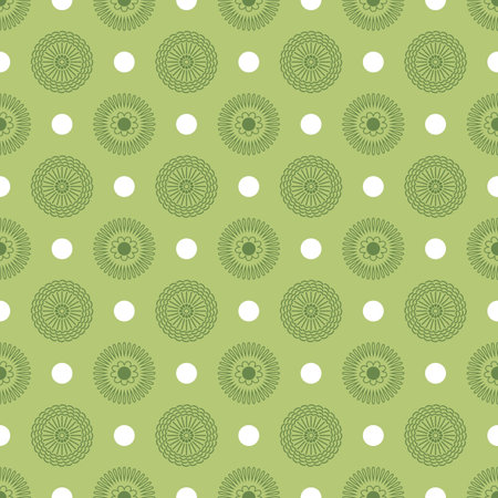 Green geometric design. allover circles and dots.のイラスト素材