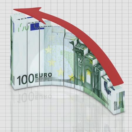 Euro graph up roundの写真素材