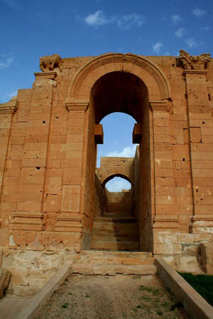 Ancient theatre of Sabratha, libya, at late afternoonの写真素材
