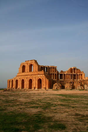 Ancient theatre of Sabratha, Libya, at late afternoonの写真素材