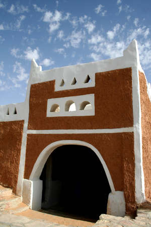building of unesco protected ancient berber city of ghadames - libyaの写真素材