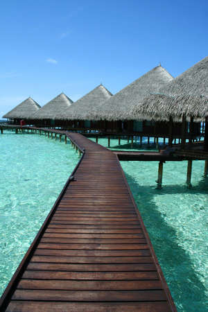waterbungalows at maldives paradiseの写真素材